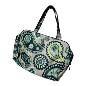 Thirty One Paisley Print Tote Bag - Green and Cream